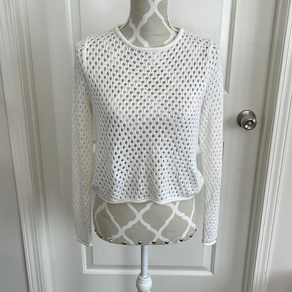 FB Sister crocheted cream sweater size xs